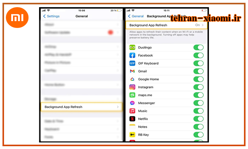 غیر فعال کردن مصرف اینترنت اپلیکیشن‌ها در پس‌زمینه